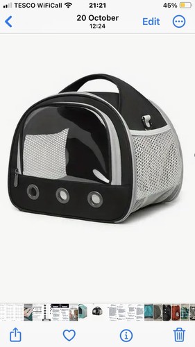 New black small animal carrier - new,