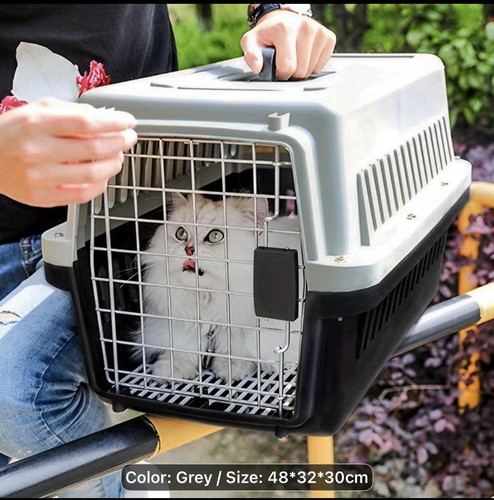 Grey pet carrier - cat, dog