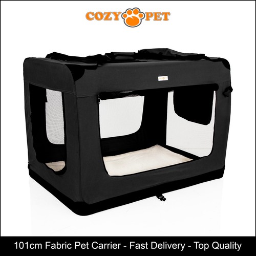 Fabric dog crate - fabric, black