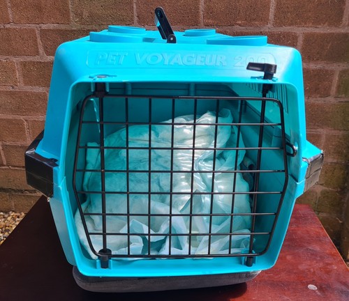 Light blue pet carrier - blue,